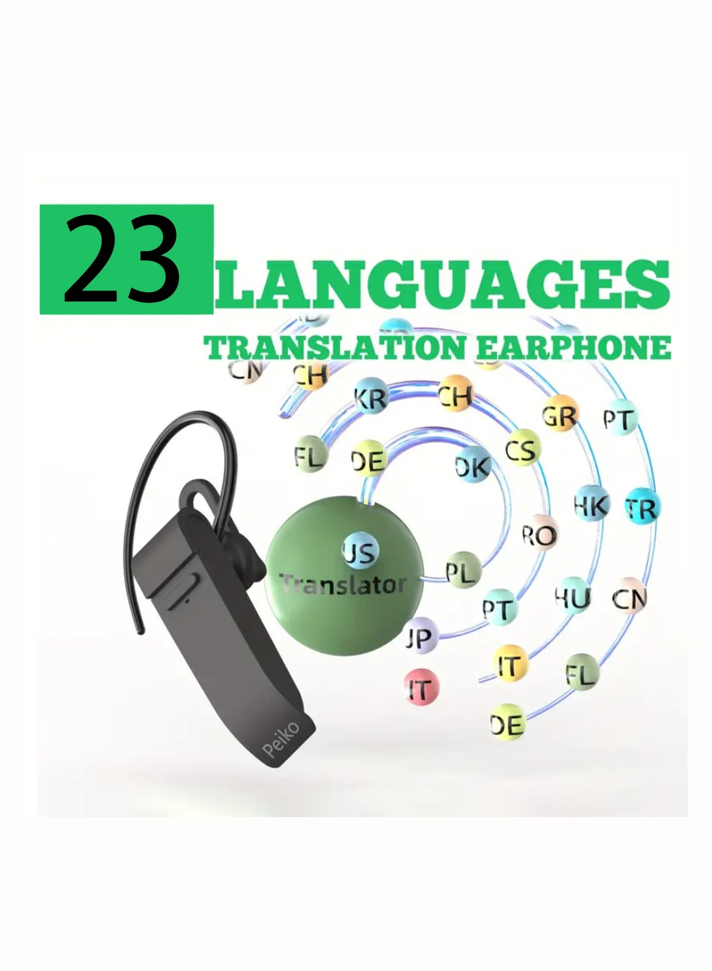 بيكو Peiko Translation Earphones Language Translators Support 23 Language Accents Online Voice Translation