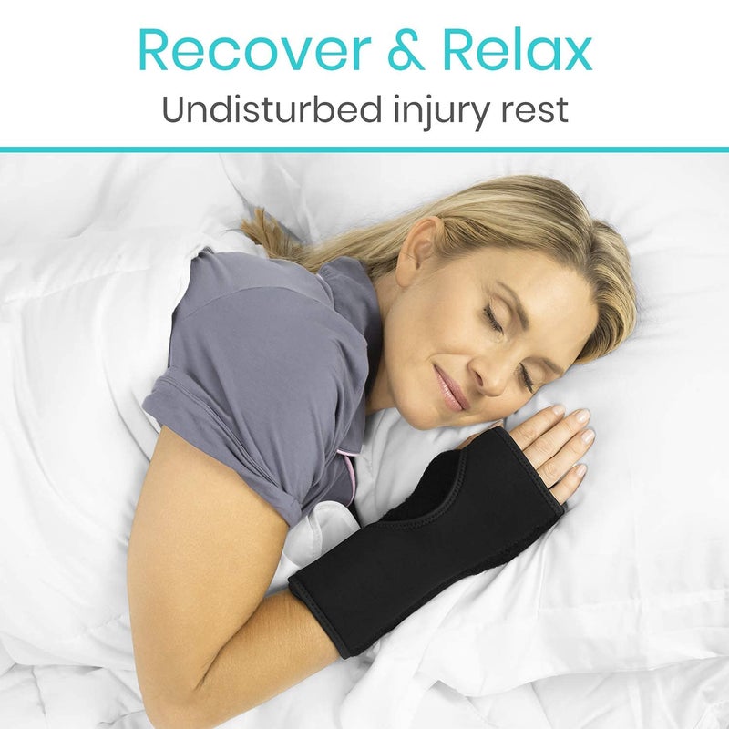 VIVE دعامة معصم فيف الليلية لليد اليسرى واليمنى لدعم النوم، قابلة للتنفس، خفيفة الوزن، وسادة ضغط لتثبيت الذراع لمتلازمة النفق الرسغي للرجال والنساء والأطفال، التهاب الأوتار، آلام الرياضة - Image 5