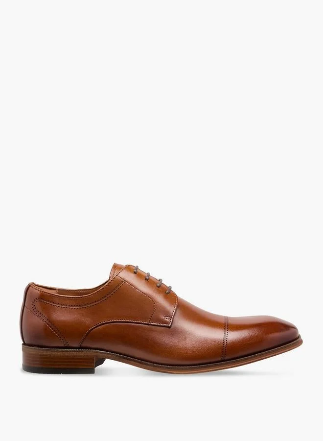 DUCHINI Men Lace-Up Leather Derby Shoes