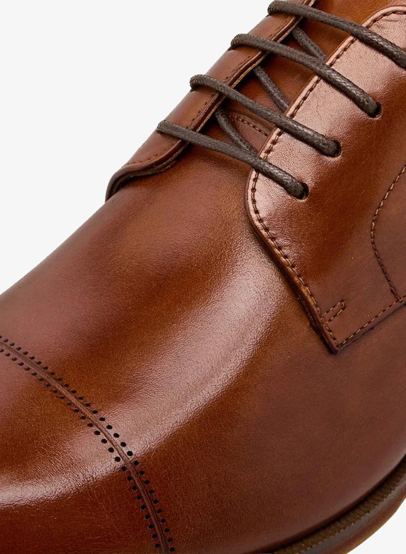 DUCHINI BROWN Men Lace-Up Leather Derby Shoes for Men | Best Price UAE