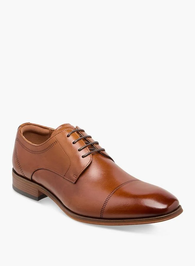 DUCHINI Men Lace-Up Leather Derby Shoes