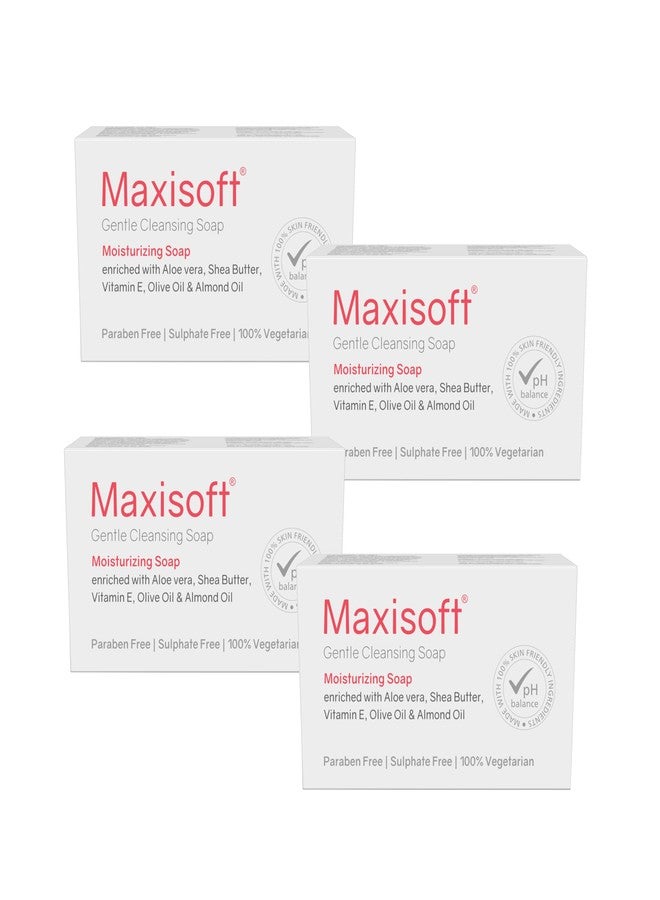 Maxisoft Moisturizing Soap | For Soft Hydrate & Nourished Skin | Paraben Free & Sulphate Free | For Men & Women | For all Skin Types | Pack of 4 (100 gm X 4) - Image 1