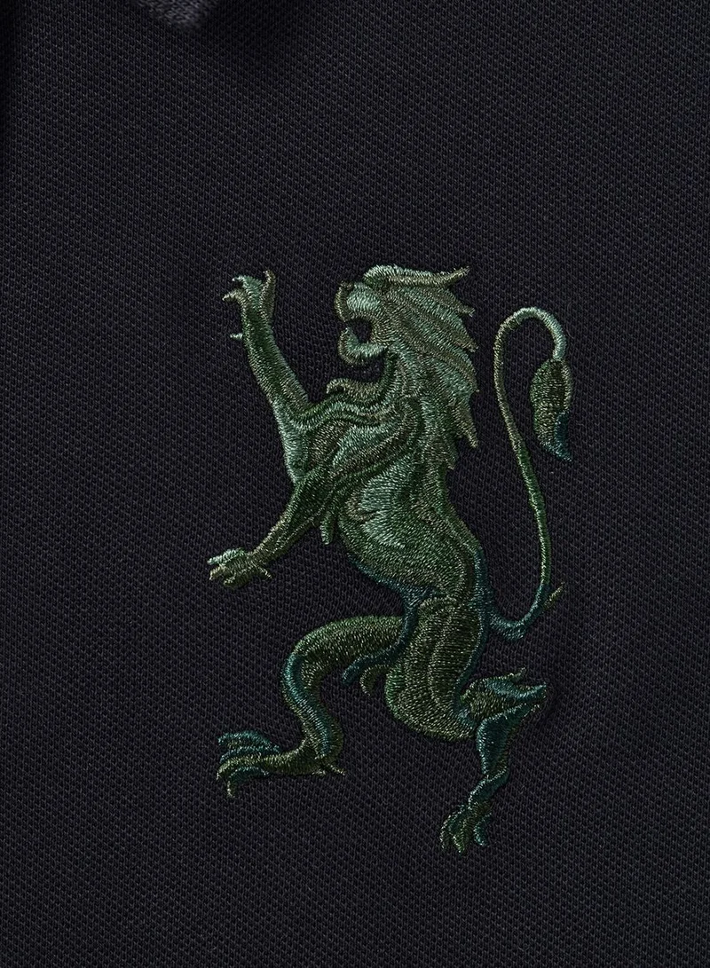 GIORDANO  Women's Cotton Lycra 3D Lion Embroidery Polo for Women | Best Price UAE
