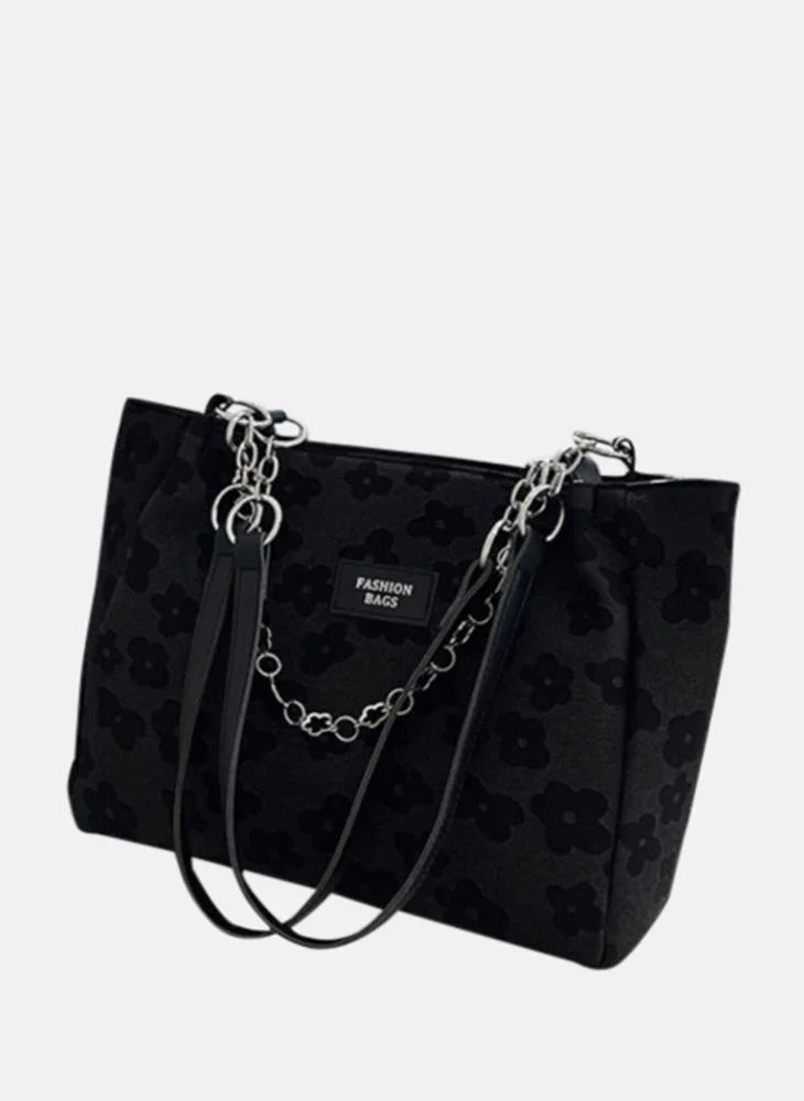 يونيكي Black Printed Lifestyle Tote Bag