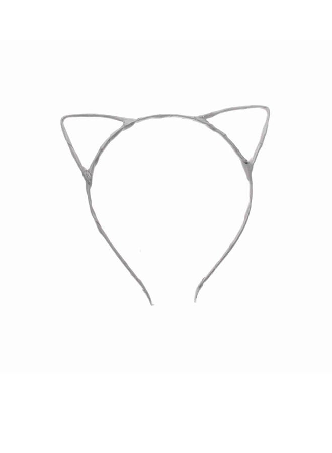 شاربدو طوق شعر لطيف بتصميم أذني القط رمادي 16X15X0.5سم - Image 1