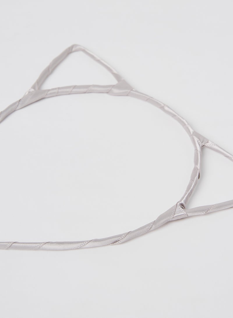 شاربدو طوق شعر لطيف بتصميم أذني القط رمادي 16X15X0.5سم - Image 3