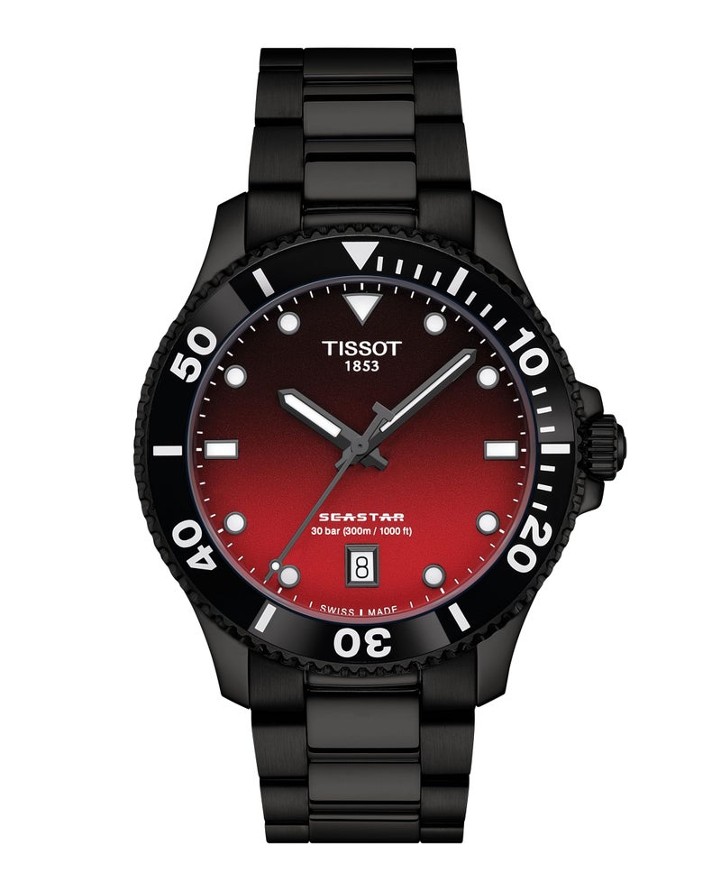 Tissot Men's Seastar 1000 Quartz Analogue Watch, 40 mm, Stainless Steel Bracelet T120.410.33.421.00 - Image 1