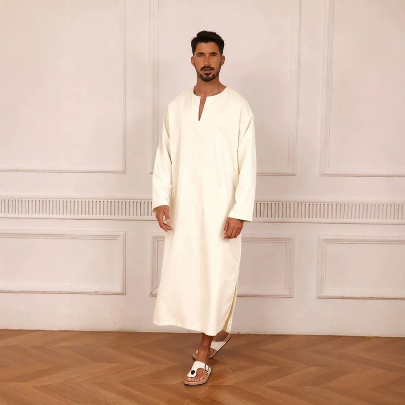 Men's Plus Size V-Neck Kandora Robe - Image 2