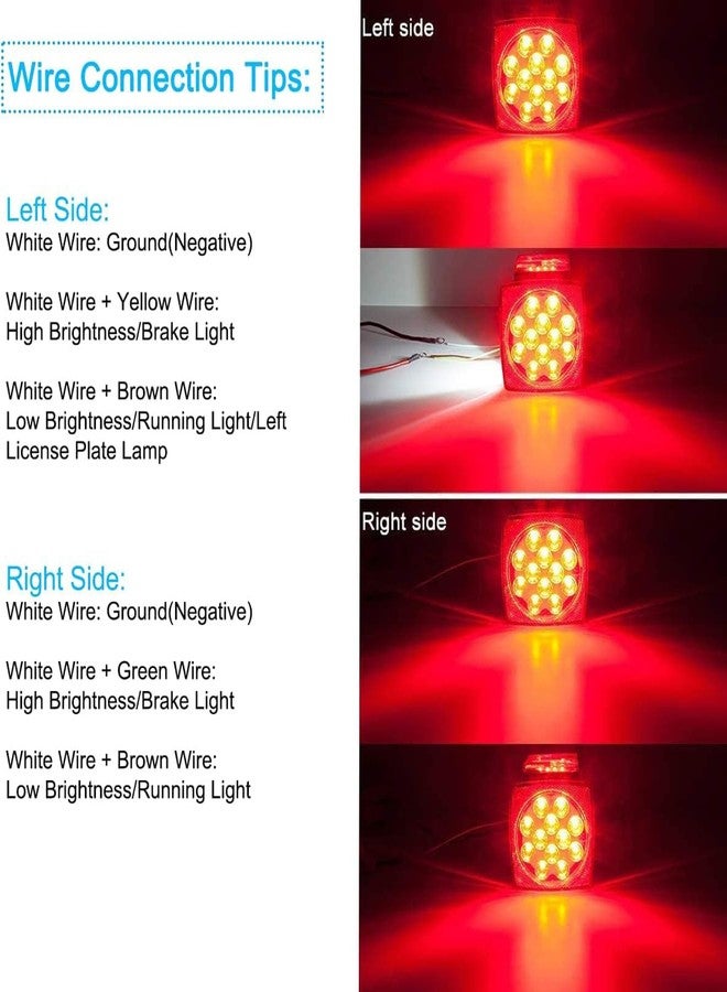 LIMICAR LED Trailer Light Kit, Stop Turn Tail Side Marker with 25FT Protective Wire Harness, 12V Utility Trailer Lights for Boat Camper RV Trucks Marine Under 80" - Image 4