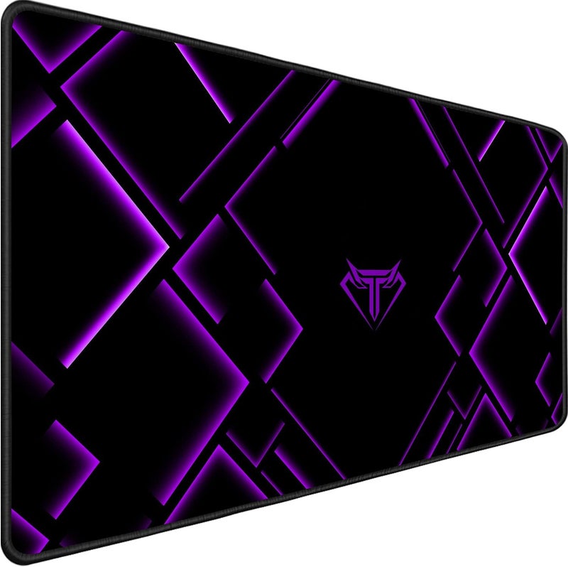 TEDNETGO Mouse Pad, Gaming Mouse Pad, Waterproof XL Extended Extra Large Mouse Pad with Stitched Edge, Non-Slip Large Ergonomic Mouse Pad Desk Mat for Computer Laptop, 31.5"x15.7" x 0.12", Purple - Image 1