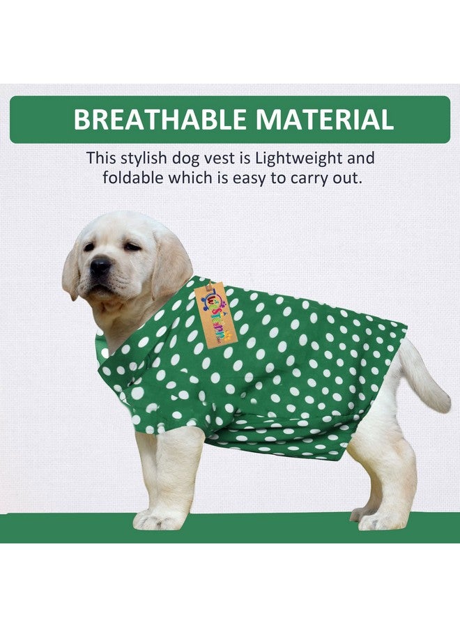 Western Era Super Soft Trendy Printed Shirt, Ultra Comfort Dog Apparel, Cotton Printed Breathable Basic Vest Dog Shirt, Cute Lightweight Thin Shirt For Your Furries (Large - 22 Inch) (Polka Green) - Image 2