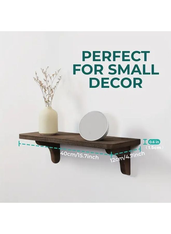 Black Solid Wood Floating Shelves 17 Inch 2pcs Easy To Install Farmhouse Wall Decor - Image 4