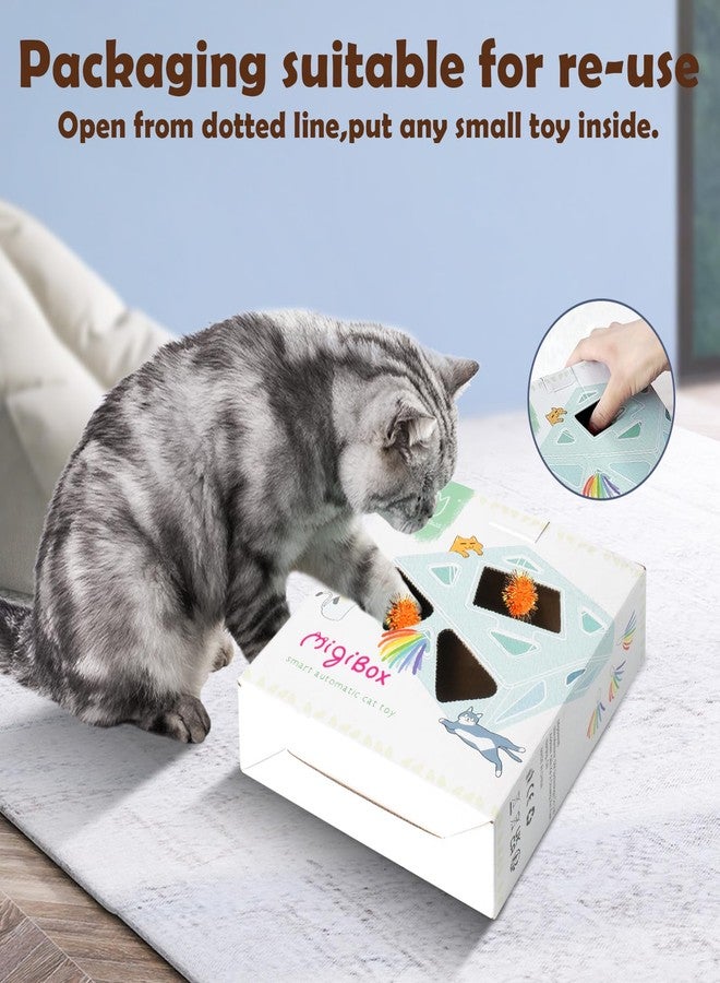 Migipaws MigiBox Cat Toy, Interactive Kitten Toy for Indoor Cats, Automatic Pop Out Feathers from 7 Holes Randomly, Pounce Mystery Under Cover to Stimulate Bored Furry, Rechargable - Image 4