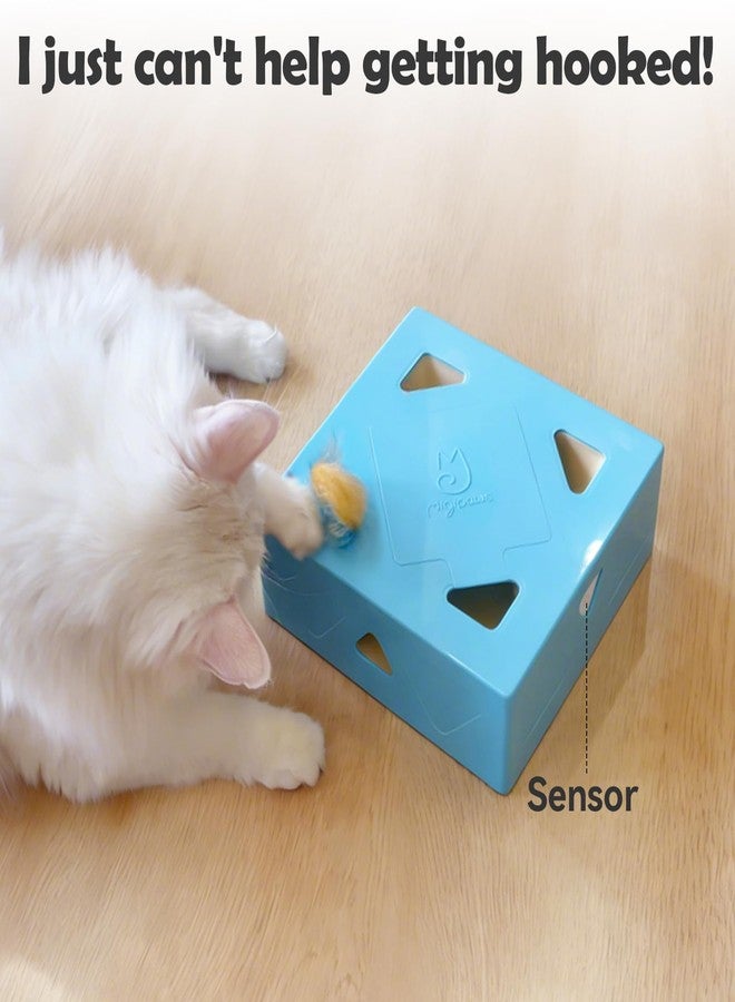 Migipaws MigiBox Cat Toy, Interactive Kitten Toy for Indoor Cats, Automatic Pop Out Feathers from 7 Holes Randomly, Pounce Mystery Under Cover to Stimulate Bored Furry, Rechargable - Image 2