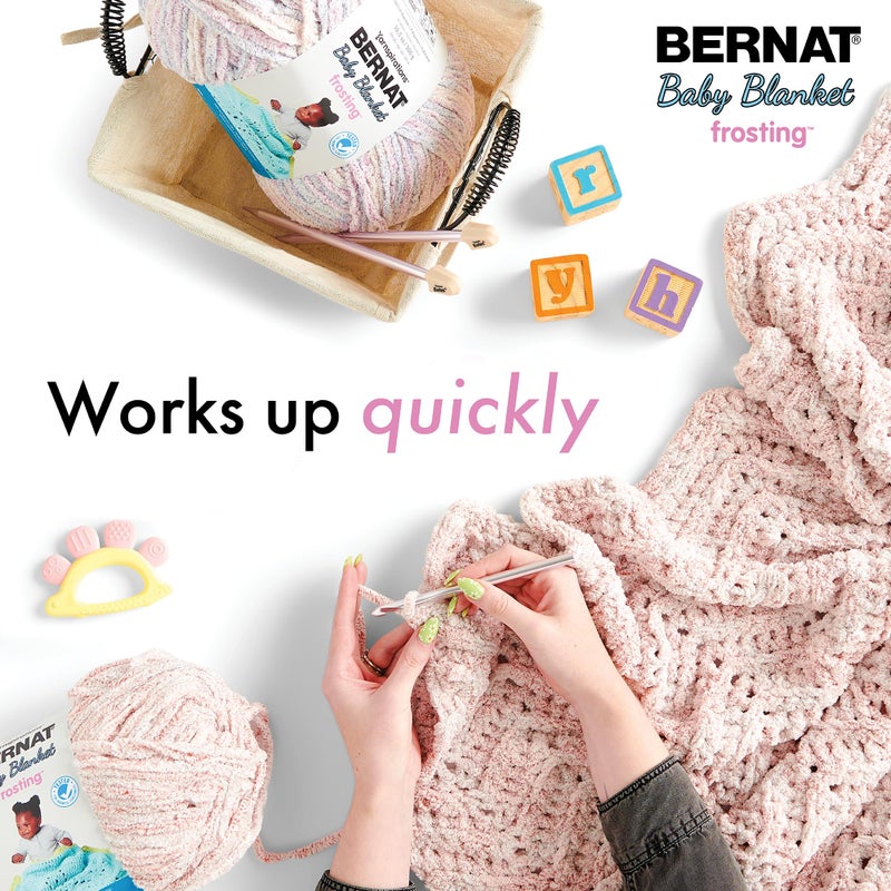 Bernat Baby Blanket Frosting Sunday Times Yarn - 1 Pack of 10.5oz/300g - Polyester - #6 Super Bulky - 220 Yards - Knitting & Crochet - Image 1
