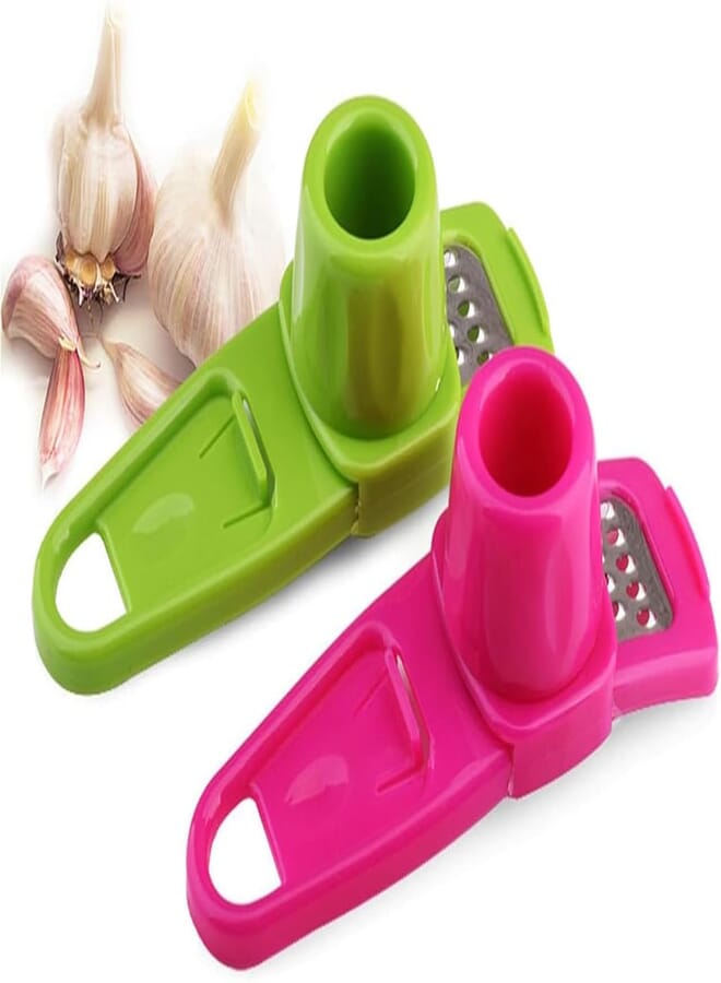IKARUS Plastic Garlic Ginger Grater Plastic Chopper Kitchen Tool, Multicolour
