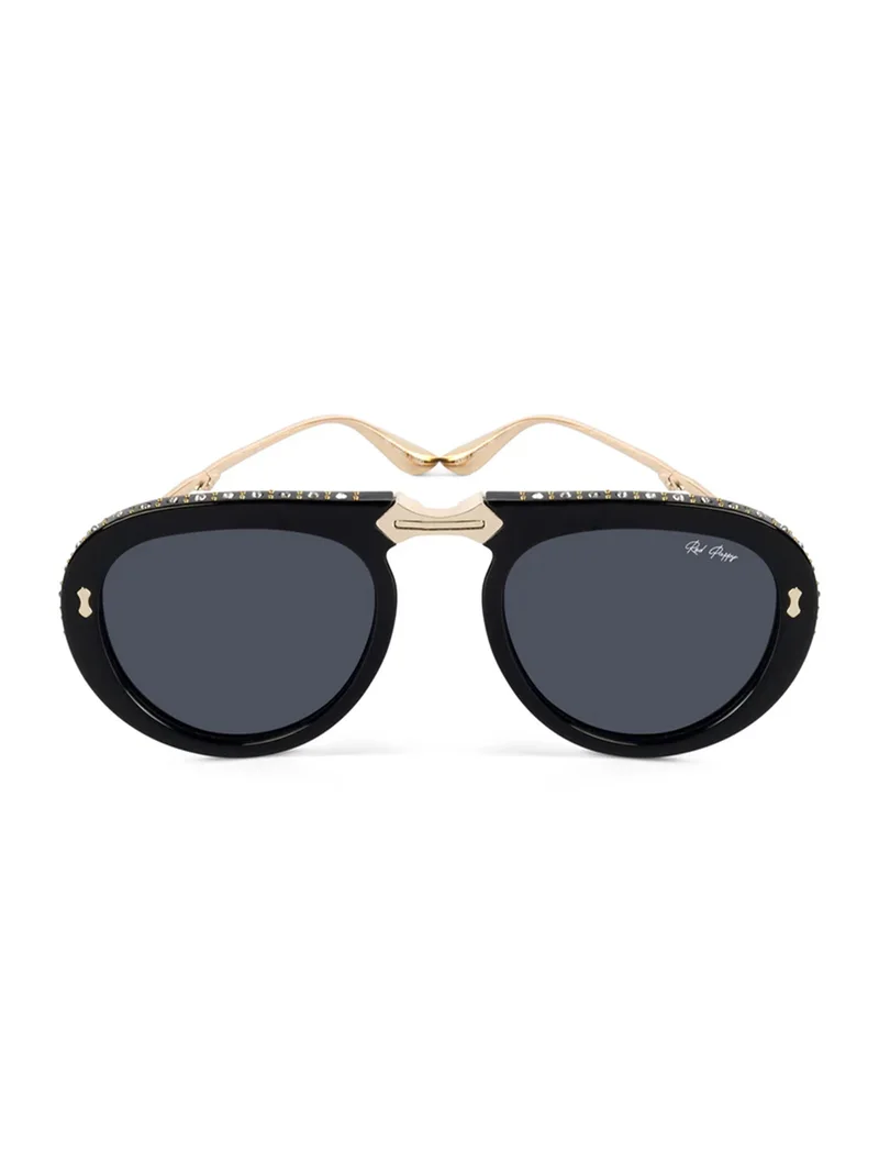 ووجلز Red Pappy Crystara Black Aviator Sunglasses