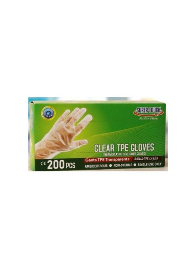 Super Touch Tpe Gloves Clear Powder Free Large 1X200