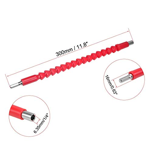 KHADIJA 300mm Flexible Shaft Bit Magnetic Screwdriver Extension Drill Bit Holder Connect Link for Electronic Drill 1/4 (Multicolour) - Image 2