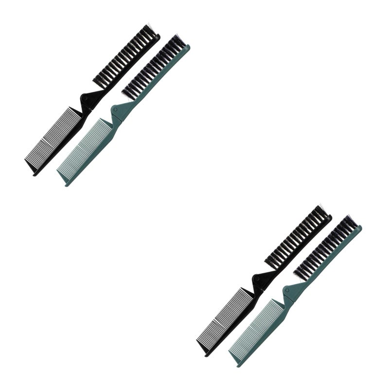 4 Pcs Hair Styling Salon Brush Comb Folding Comb Double Use Comb for Curly And Straight Hair - Image 4