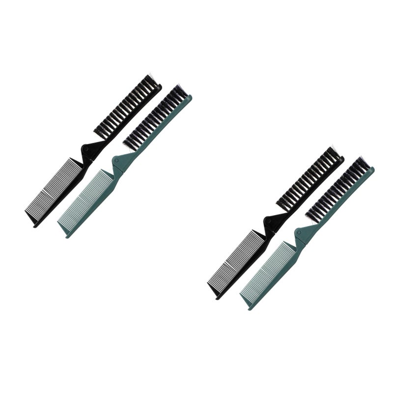 4 Pcs Hair Styling Salon Brush Comb Folding Comb Double Use Comb for Curly And Straight Hair - Image 2