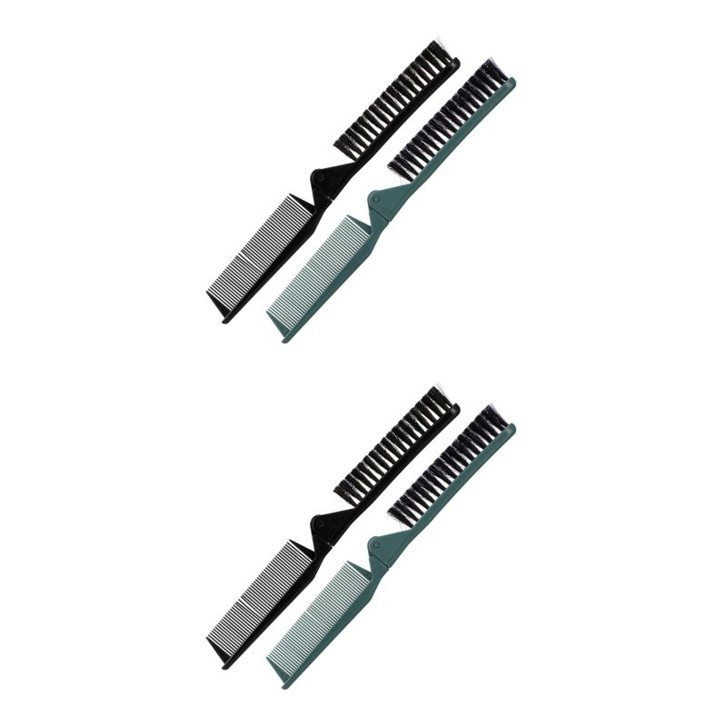 4 Pcs Hair Styling Salon Brush Comb Folding Comb Double Use Comb for Curly And Straight Hair - Image 5