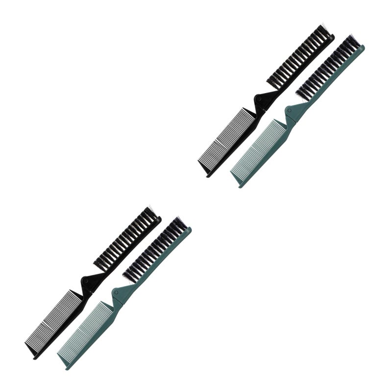 4 Pcs Hair Styling Salon Brush Comb Folding Comb Double Use Comb for Curly And Straight Hair - Image 3