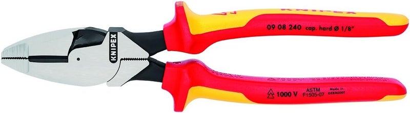 Knipex 09 08 240 SBA 9.5-Inch Insulated Ultra-High Leverage Lineman's Pliers - Image 1