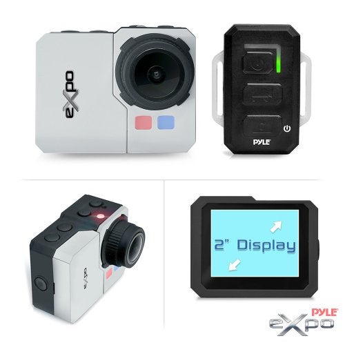 Pyle Expo Sports Action Camera - HD 1080P Mini Hi-Res Camcorder w/ Wifi, 20MP Cam, 2" Screen USB SD Card HDMI, Battery - Waterproof Case, USB Cable, Wireless Remote Control, Mount - PSCHD90SL (Silver) - Image 2