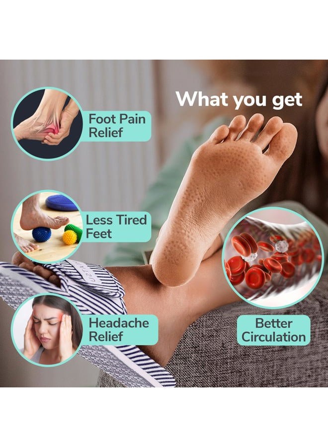 MEDISTELLAR Shiatsu Home Acupressure Massage Slippers for Plantar Fasciitis, Acupuncture Foot Massager, Pain Relief & Muscle Relaxation - Image 2