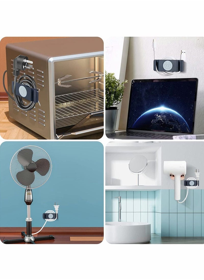 Cord Holder Cable Clips, Cord Organizer for Kitchen Appliances, 4PCS Self-Adhesive Rotatable Cord Wrap Organizers, for Organizing USB, Computer Cables Power Cords Management Clips, Home, Office Tidy - Image 5