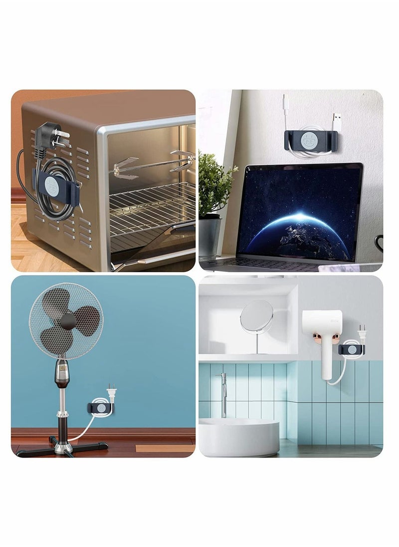 Cord Holder Cable Clips, Cord Organizer for Kitchen Appliances, 4PCS Self-Adhesive Rotatable Cord Wrap Organizers, for Organizing USB, Computer Cables Power Cords Management Clips, Home, Office Tidy - Image 3