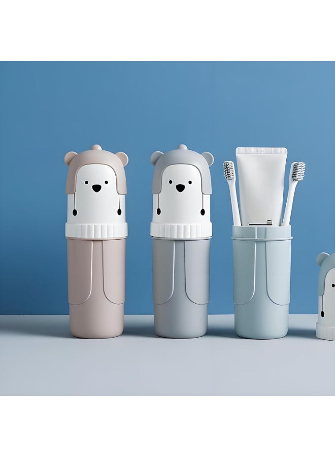 Bukela 2 PCS Toothbrush Holder, Cute Portable Toothbrush Holder Box Travel Toothbrush Cup Mouthwash Cup Toothpaste Storage Container Bathroom Outdoor Supplies(Pink and Green) - Image 3