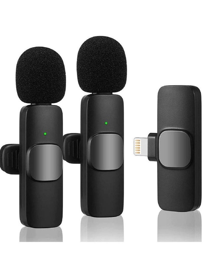زوم ميكروفون لاسلكي Lavalier لجهاز iPhone iPad ، ميكروفون لاسلكي قابل للتشغيل للتسجيل ، البث المباشر ، YouTube ، TikTok ، Facebook ، مزامنة تلقائية للحد من الضوضاء - Image 1