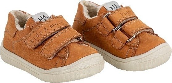 Kids A More Pearl Double Velcro Leather Fur Unisex Shoes Cinnamon  - Image 2