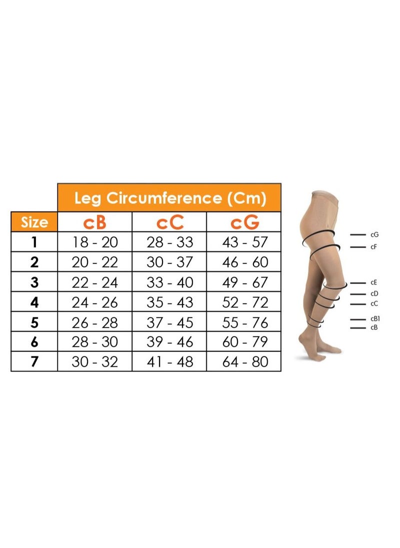 GO SILVER Over Knee High Compression Socks, Class 1 (18-21 mmHg) Open Toe With Silicon Flesh  - Image 3