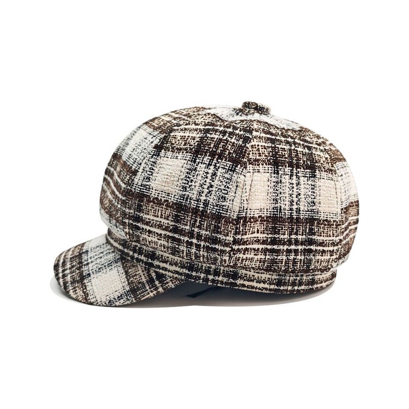 Plaid Beret Kids Warm Newsboy Cap  Blend - Image 2