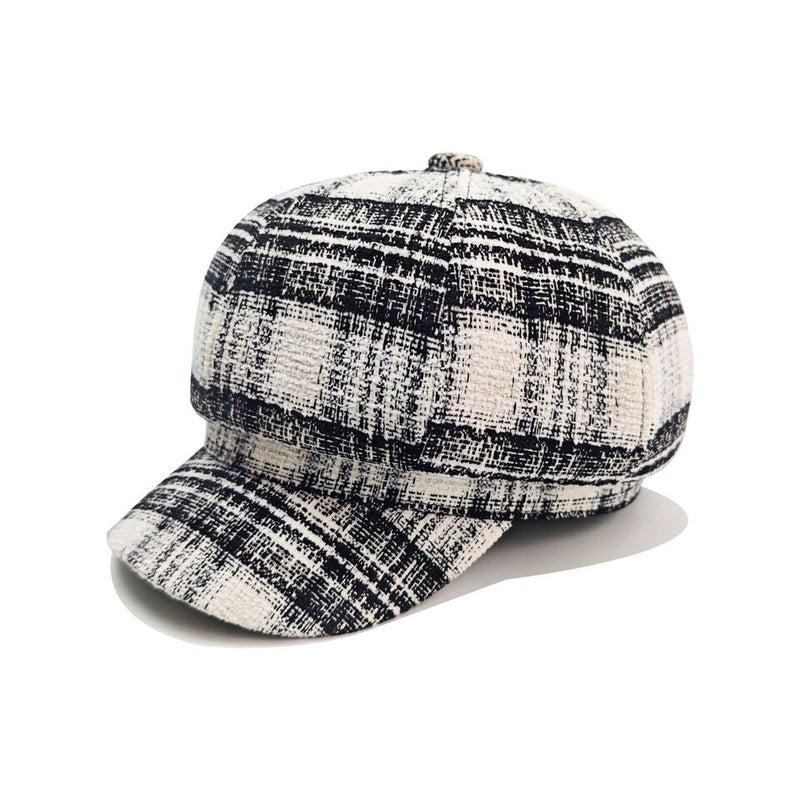 Plaid Beret Kids Warm Newsboy Cap  Blend - Image 1