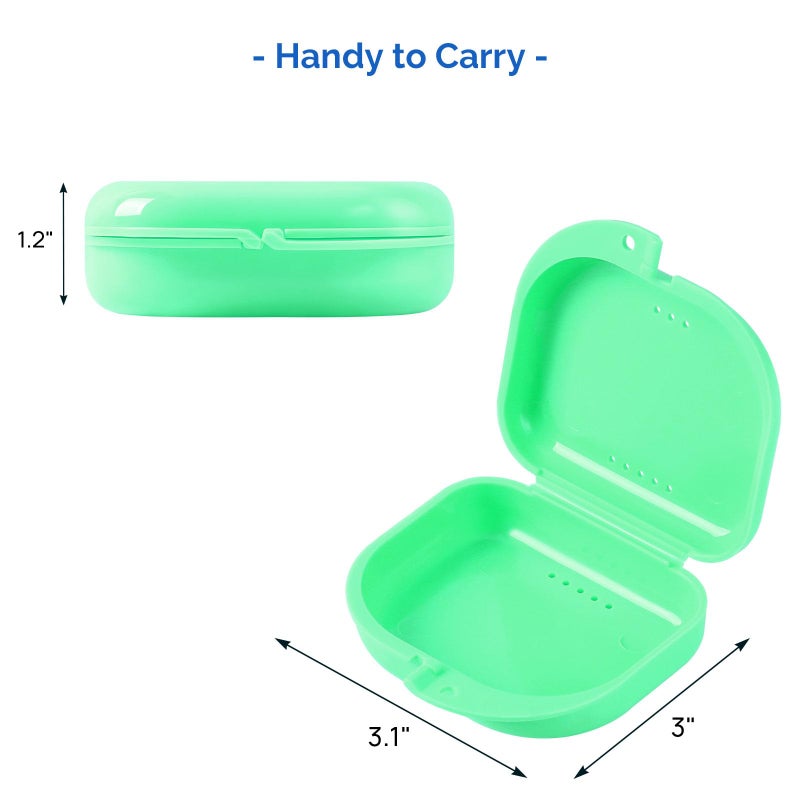 JMU Retainer Case with Vent Holes, Mouth Guard Case Dental Storage Container, Lime Green - Image 5