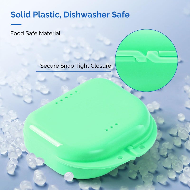 JMU Retainer Case with Vent Holes, Mouth Guard Case Dental Storage Container, Lime Green - Image 4