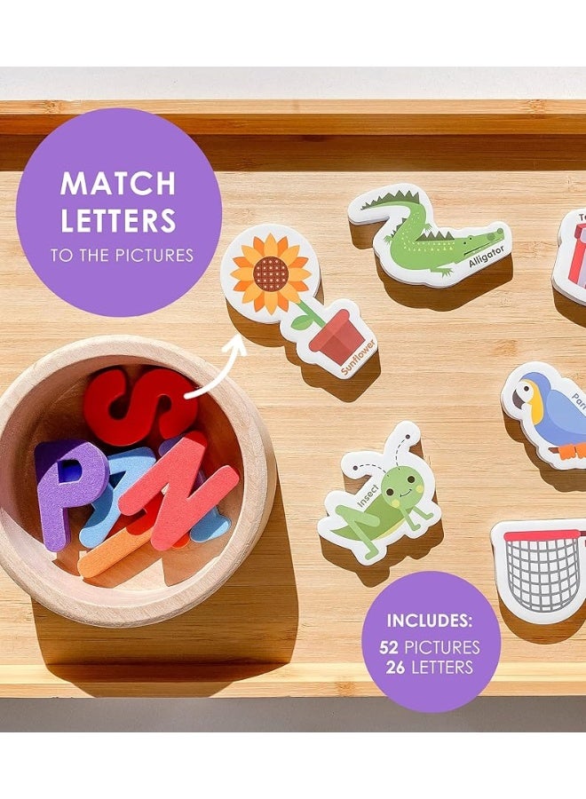 Curious Columbus Magnetic Objects and Letters. Set of 78 Foam Magnets Including 52 Pictures and 26 Uppercase Alphabet Magnets from A-Z. Best Educational Toy for Preschool Learning - Image 4