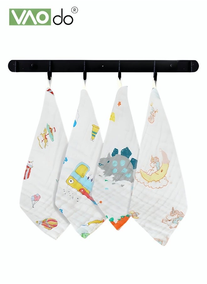 VAOdo 5 PCS Baby Washcloth and Bath Towel 6-layer Fine Weaving Process Skin-friendly Antibacterial 100% Cotton Gauze Baby Towel Blanket*1PCS and Towel*5PCS  - Image 5