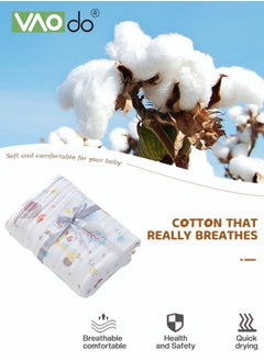 VAOdo 5 PCS Baby Washcloth and Bath Towel 6-layer Fine Weaving Process Skin-friendly Antibacterial 100% Cotton Gauze Baby Towel Blanket*1PCS and Towel*5PCS  - Image 2