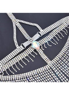 Idealway Belly Dance Masquerade Headchain Mask Lady Cosplay Belly Dance Nightclub Jewelry Rhinestone Veil Halloween Dance Play Accessories (Silver)  - Image 4