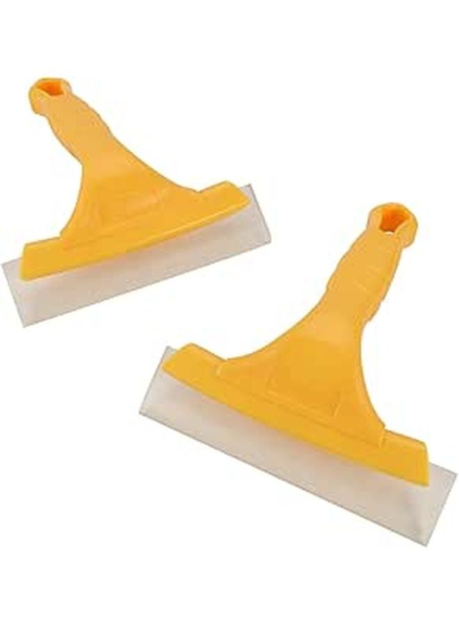 Yellow Short Handle Silicone Squeegee 2 Pack Car Window Tint Tool Glass Cleaner - Image 1
