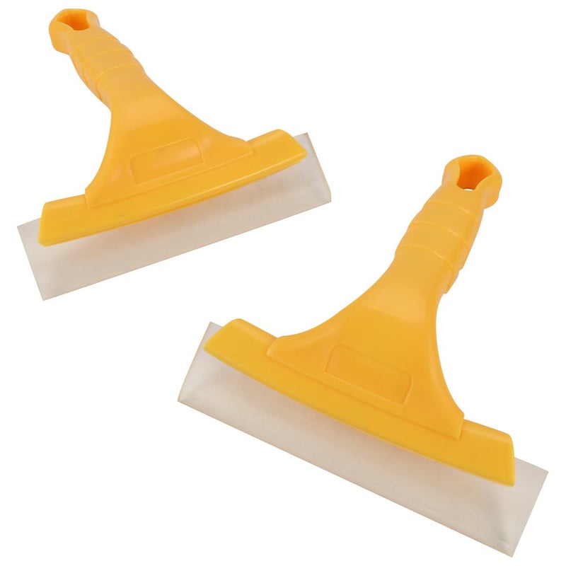 Yellow Short Handle Silicone Squeegee 2 Pack Car Window Tint Tool Glass Cleaner - Image 2