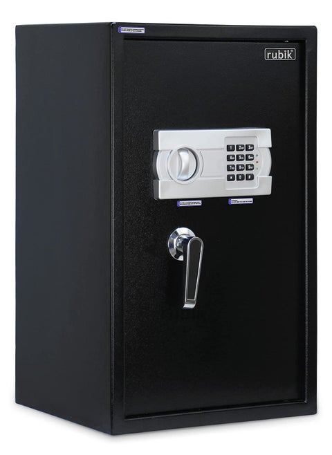 Large Safe Box with Digital Keypad and Key Lock, Fire Resistant Security Box Protect Money Jewellery Passports Documents for Home Office (Size 60x36x30cm) Black RB60EG-CX