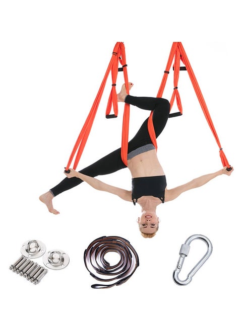 Aerial yoga hammock 6 handle non-elastic reverse gravity fitness hammock with extension strap hanging plate