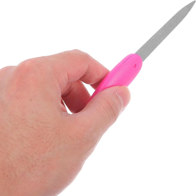 6pcs Double-Sided Stainless Steel Nail Files Foldable Ox Horn Manicure Tools for Natural Nails and Trimming Travel Kit for Women and Salon Use - Image 3