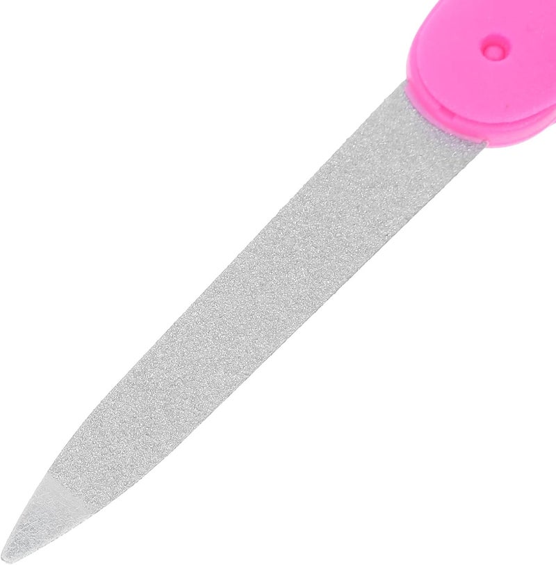 6pcs Double-Sided Stainless Steel Nail Files Foldable Ox Horn Manicure Tools for Natural Nails and Trimming Travel Kit for Women and Salon Use - Image 2